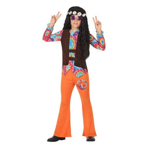 Kostume til børn Hippie Orange (2 Pcs), str. 3-4 år_0