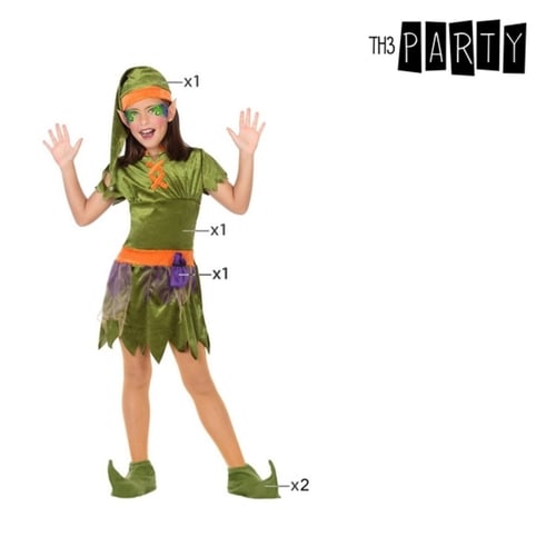 Kostume til børn Trold Grøn (5 Pcs), str. 7-9 år_2