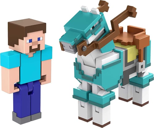 Minecraft - Armored Horse og Steve Figur - picture