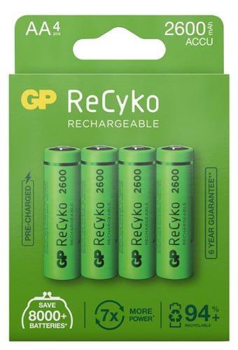 GP - ReCyko laddningsbara batterier 4-pack - AA (201210)_0