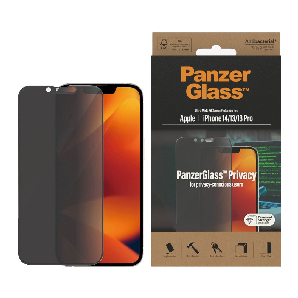 PanzerGlass - Privacy Screen Protector Apple iPhone 14 - 13 - 13 Pro - Ultra-Wide Fit_0