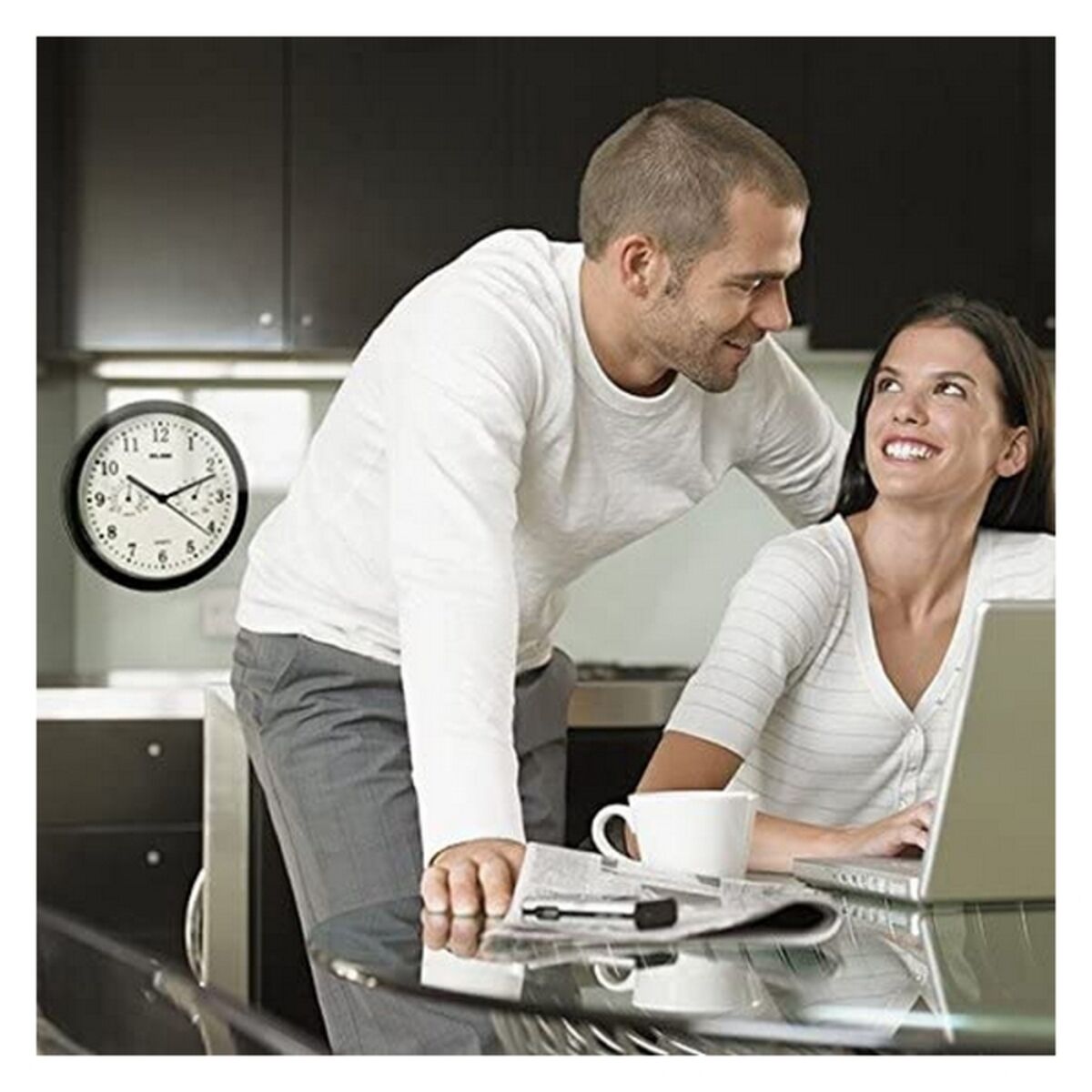 Wall Clock ELBE RP-1005-N White/Black_4