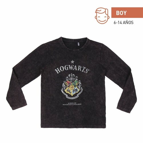 Langærmet T-shirt til Børn Harry Potter Mørkegrå_0