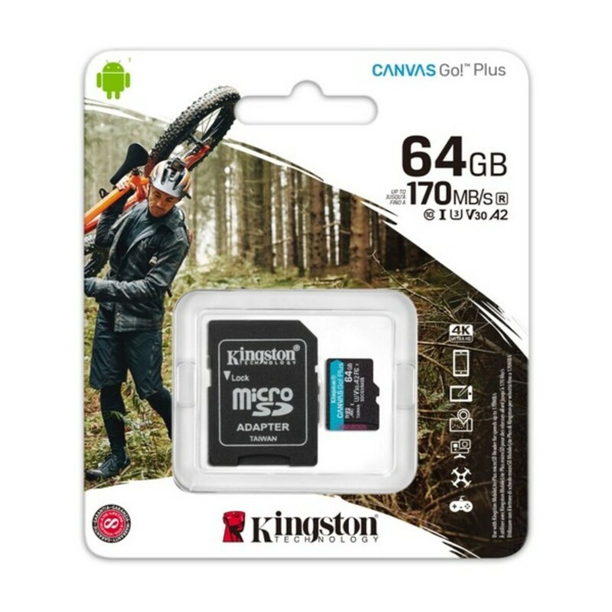 Micro SD Memory Card with Adaptor Kingston SDCG3 Black_0