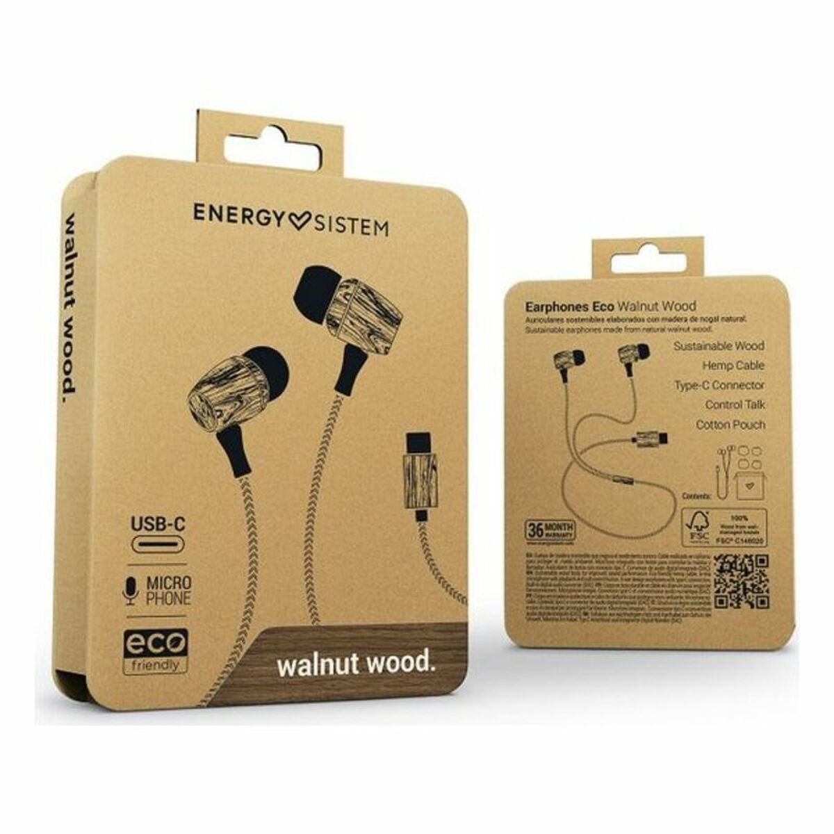 Headphones with Microphone Energy Sistem Eco Wood USB-C_4