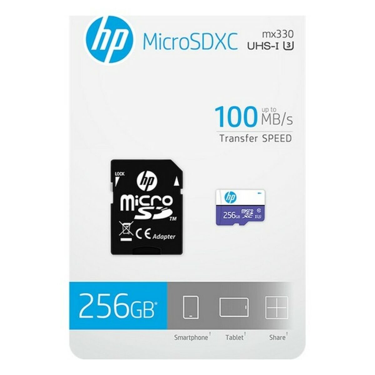 Micro SD Memory Card with Adaptor HP HFUD 256 GB_2