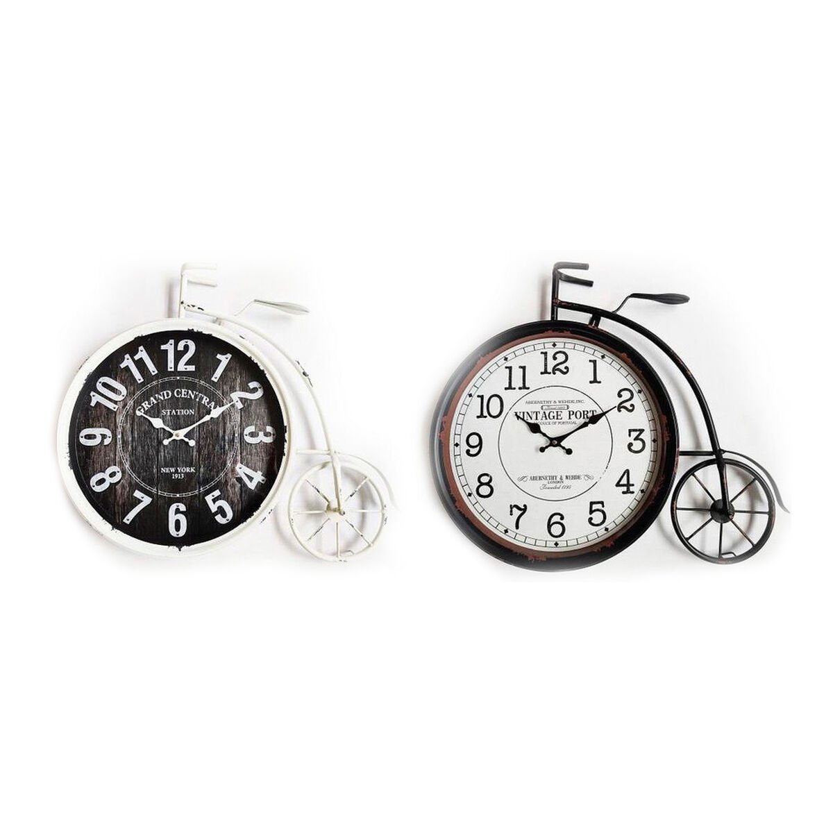 Wall Clock DKD Home Decor Crystal Black Bicycle White Iron (60 x 6 x 50 cm) (2 pcs)_3
