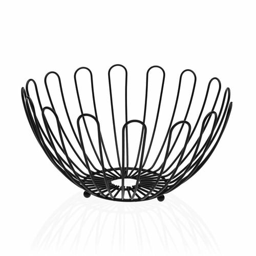 Frugtskål Sort Rustfrit krom metal (Ø 26 cm)_1