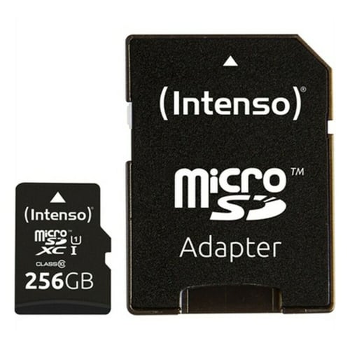 Mikro-SD-hukommelseskort med adapter INTENSO 3423492 256 GB Sort_1
