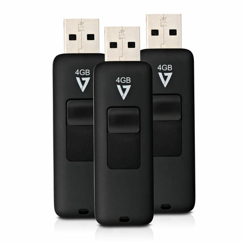 Mikro-SD-hukommelseskort med adapter V7 VF24GAR-3PK-3E Sort 4 GB_1