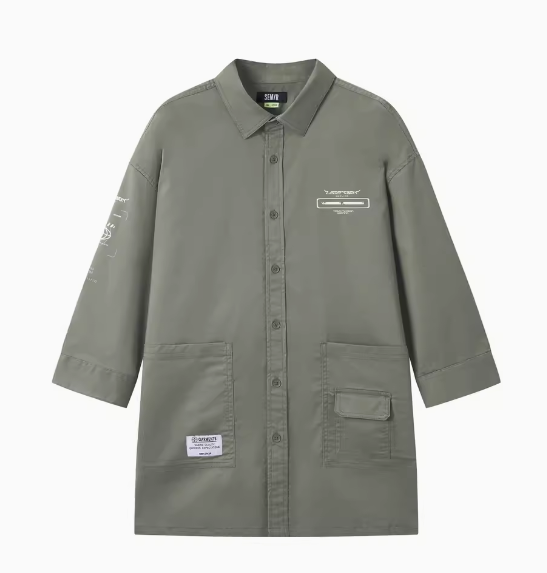 Men's Middle Sleeve Shirt Light Gray M_0