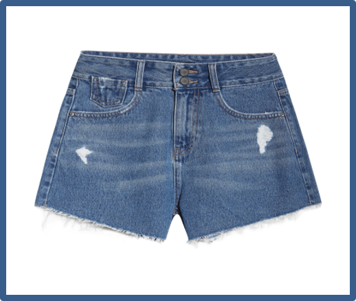 Women's Short Jeans Denim Blue Gray 27_0