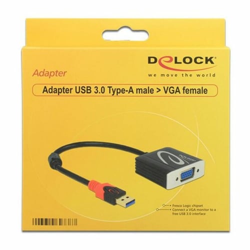 USB 3.0 til VGA-adapter DELOCK 62738 20 cm Sort_4