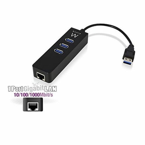 USB Hub Ewent EW1140 3 x USB 3.1 RJ45 Plug and Play_2