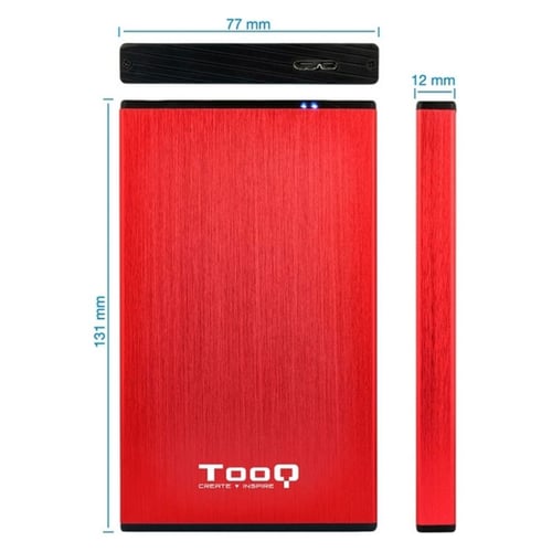 Lomme til harddisk TooQ TQE-2527 2,5" USB 3.0, Rød - picture