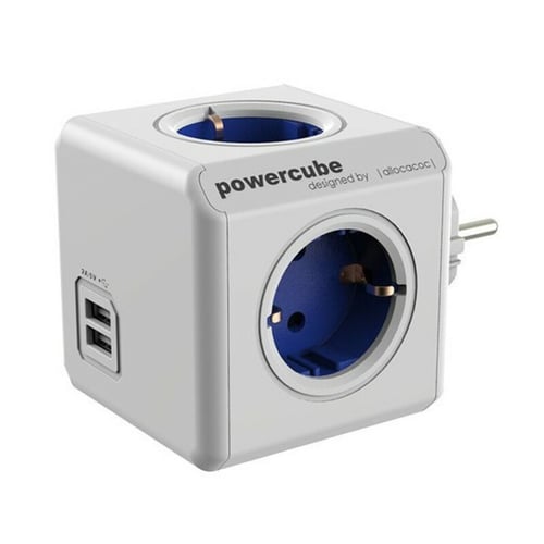 Forlængerledning Spand Power Cube Allocacoc USB Hvid - picture