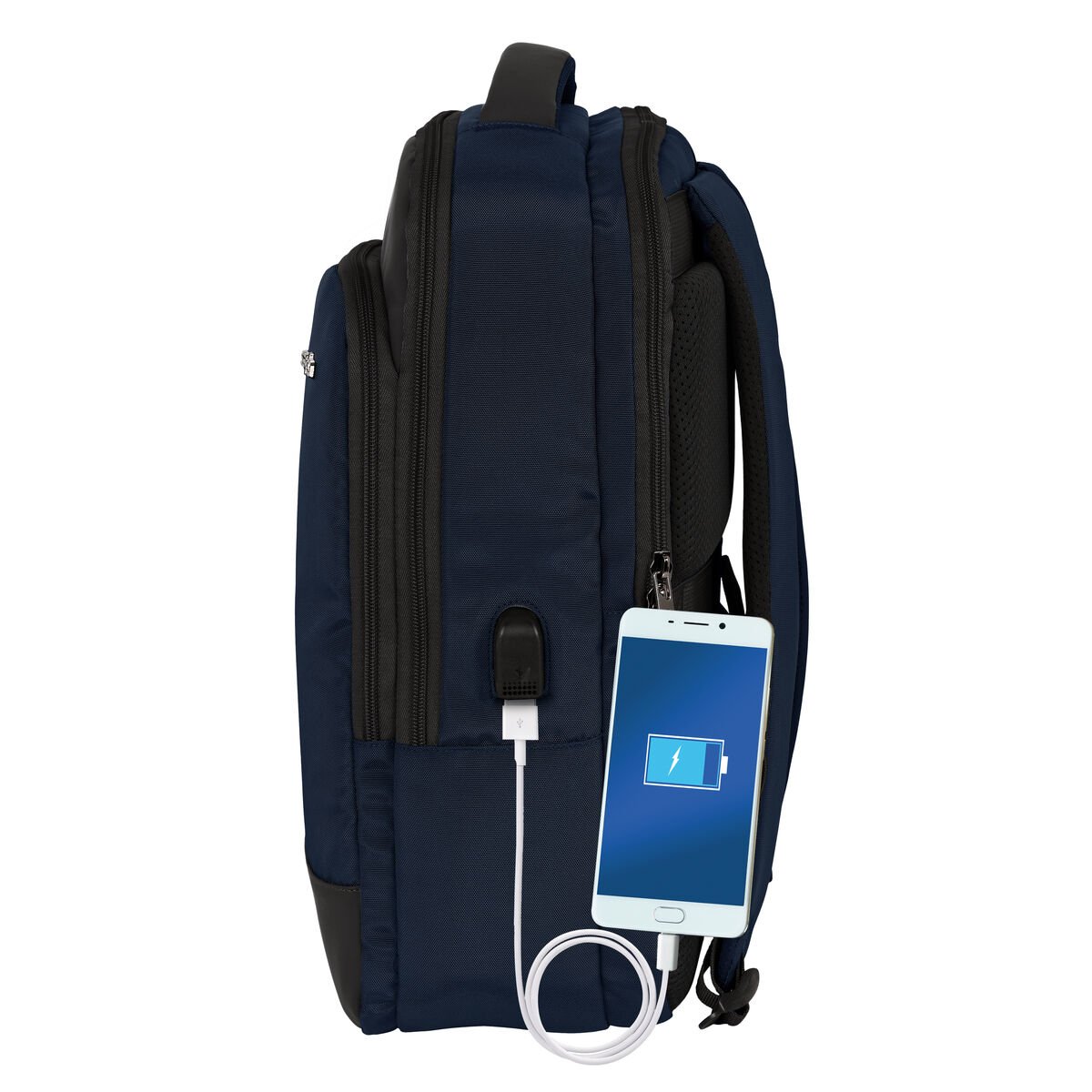 "Rucksack for Laptop and Tablet with USB Output Safta Business Dark blue (29 x 44 x 15 cm)"_3