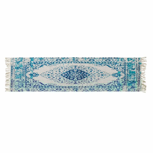 Teppe DKD Home Decor Blue Cotton Chenille (60 x 240 x 1 cm)_0
