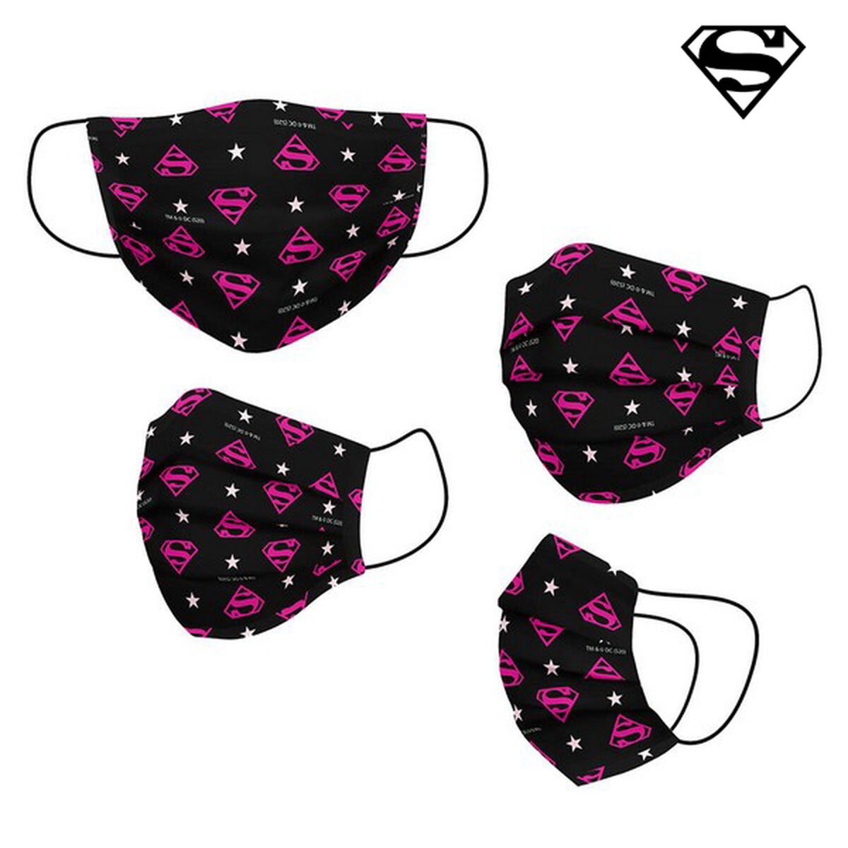 Hygienic Reusable Fabric Mask DC Super Hero Girls Children's Black_0