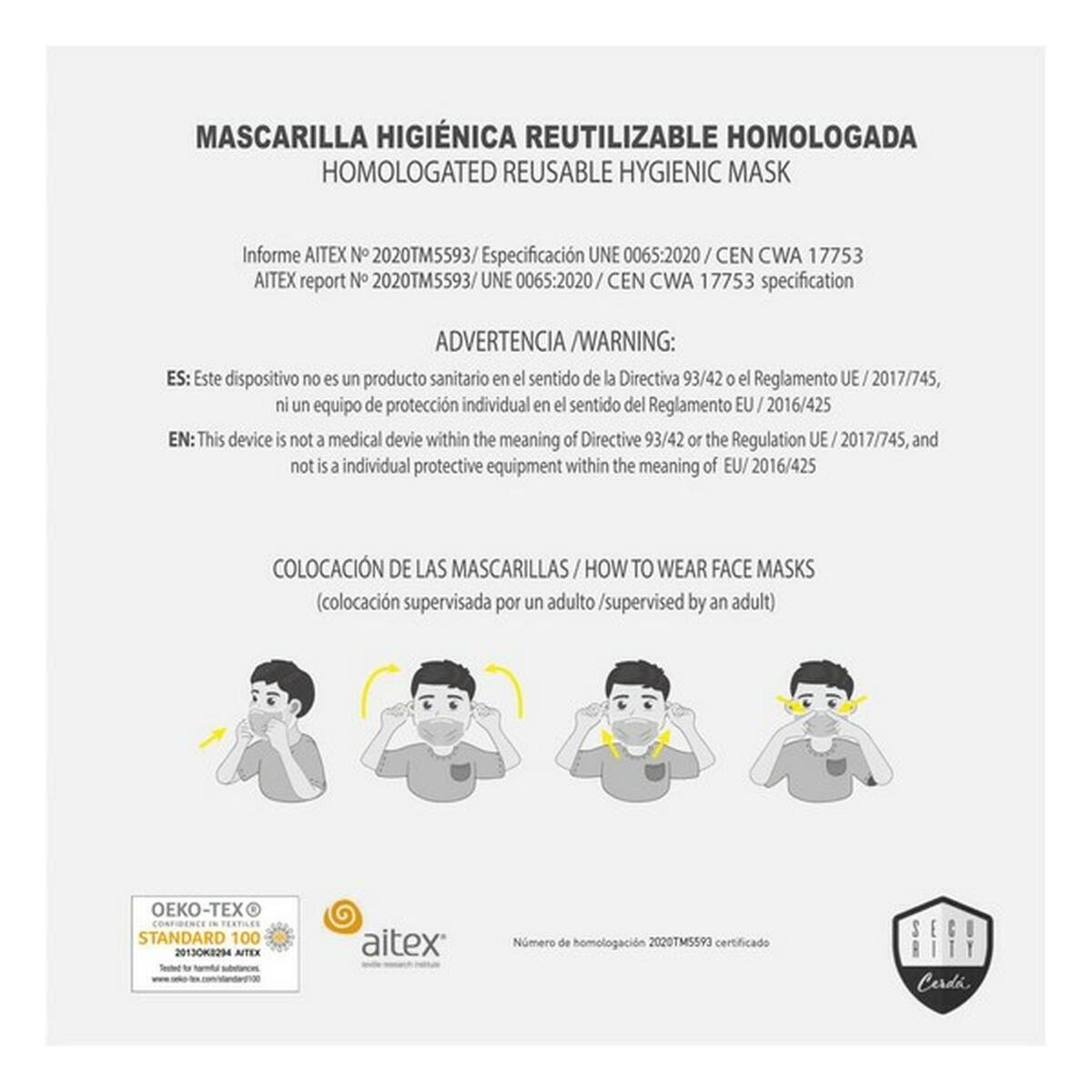 Hygienic Face Mask Frozen Children's Grey_5