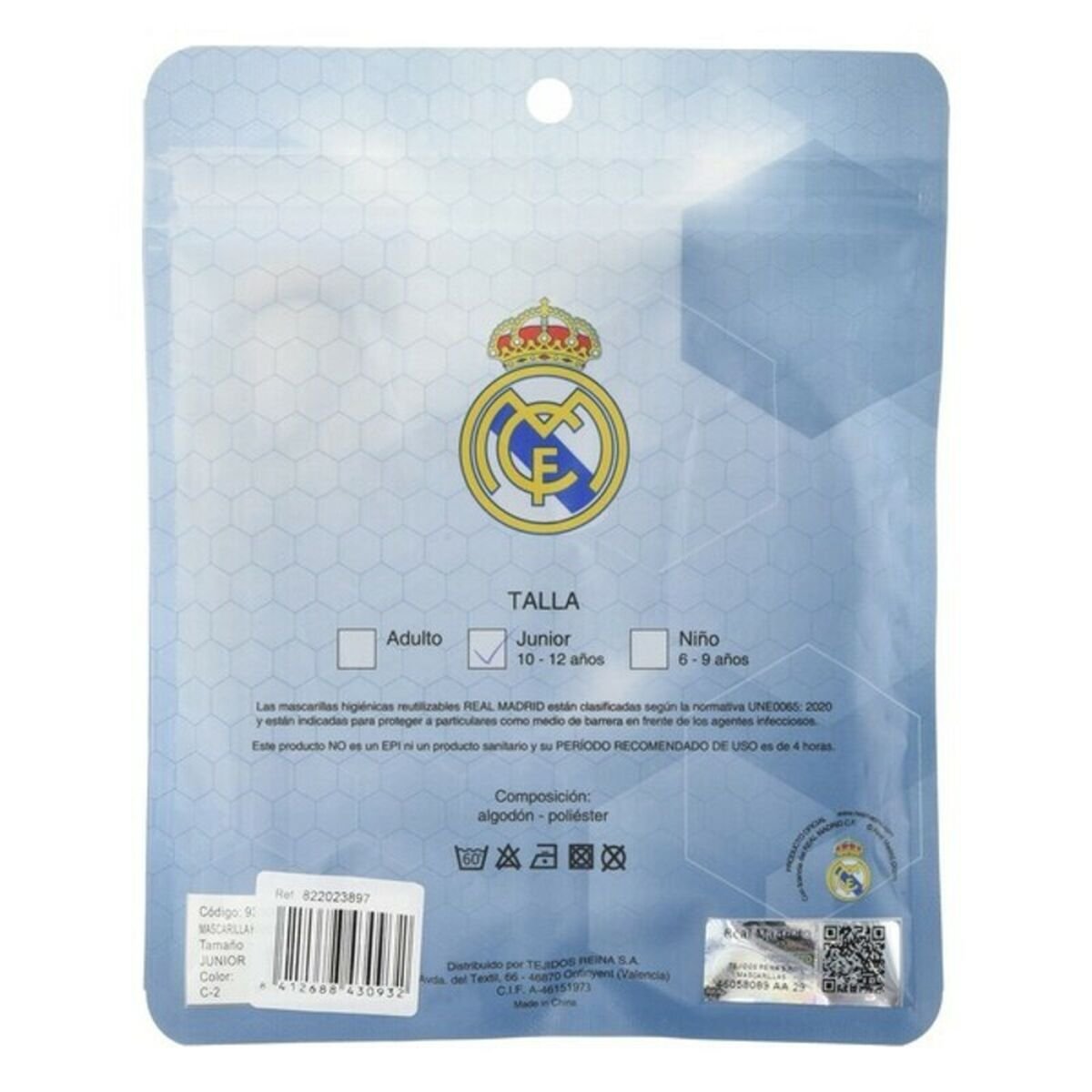 Hygienic Reusable Fabric Mask Real Madrid C.F. Children's Blue_1