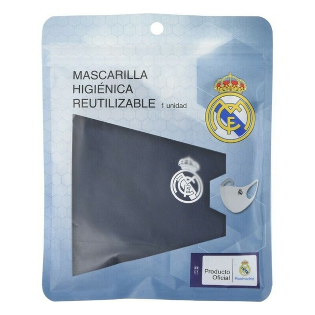 Hygienic Reusable Fabric Mask Real Madrid C.F. Children's Blue_2