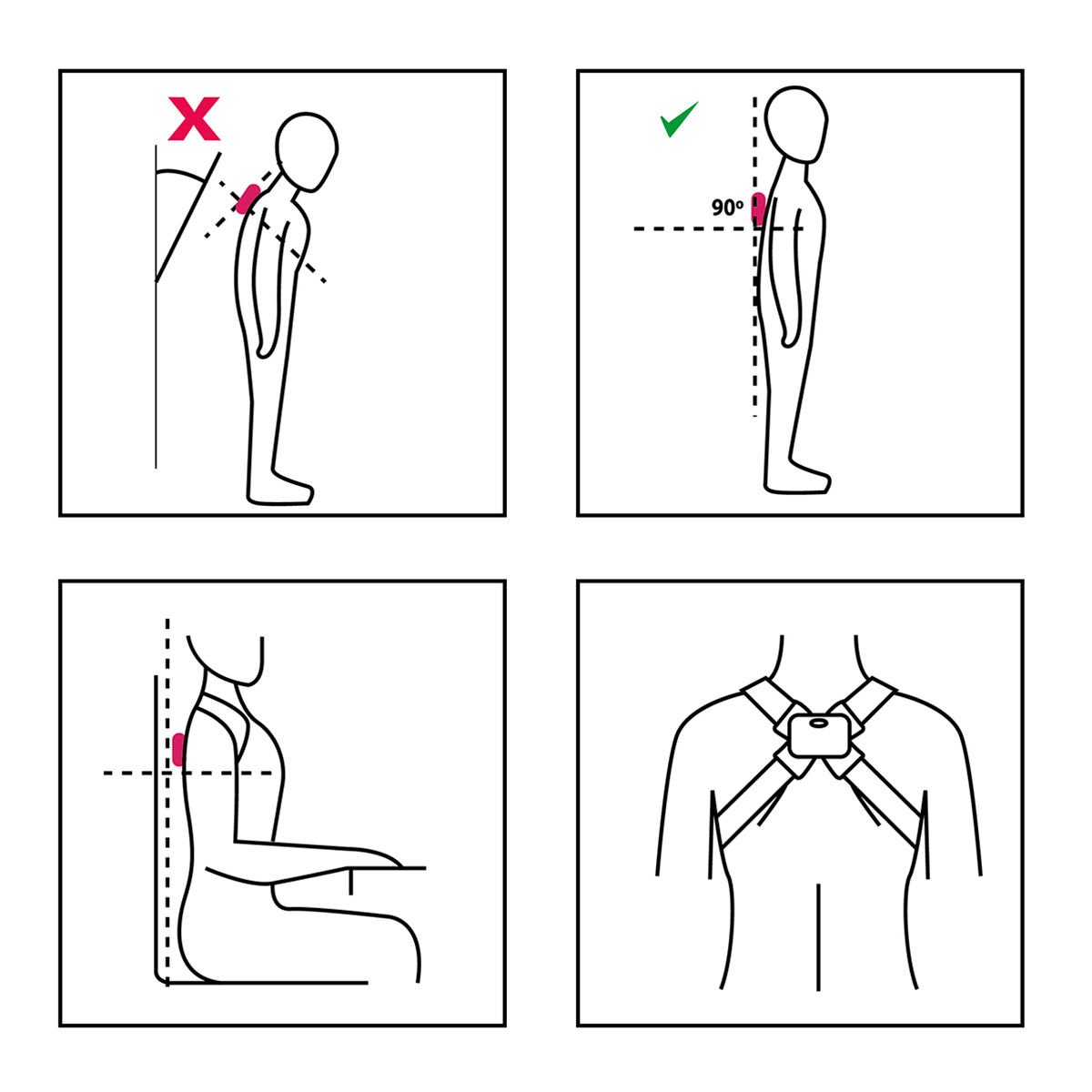 Intelligent Rechargeable Posture Trainer with Vibration Viback InnovaGoods_21