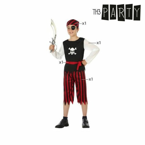 Kostume til børn Pirat Rød, str. 3-4 år_10