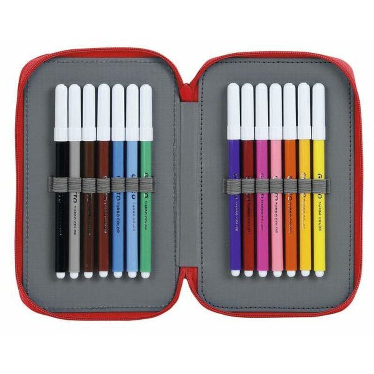 Double Pencil Case Real Sporting de Gijón White Red (28 pcs)_2