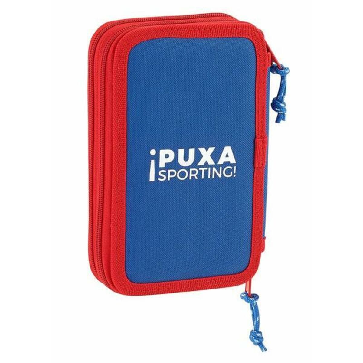 Double Pencil Case Real Sporting de Gijón White Red (28 pcs)_5