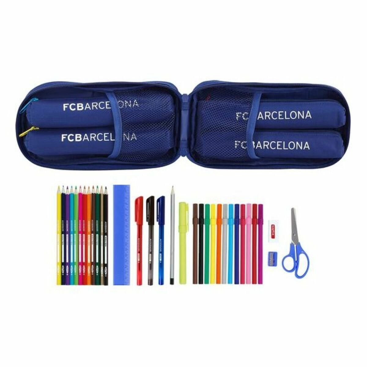 Backpack Pencil Case F.C. Barcelona Blue (33 Pieces)_1