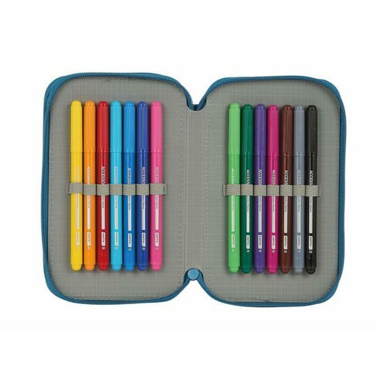 Double Pencil Case BlackFit8 Egeo Blue (28 pcs)_3