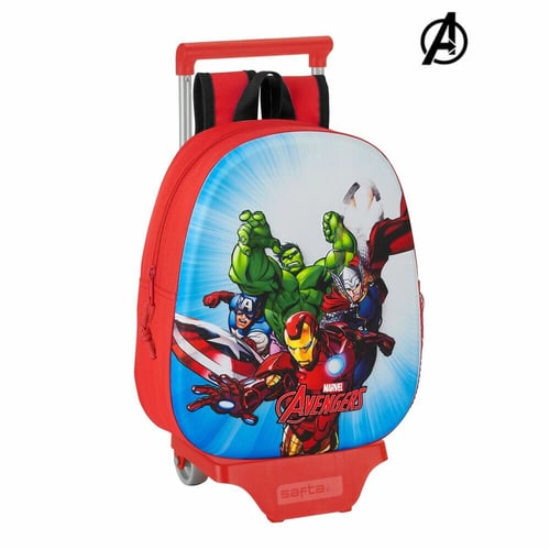 3D Skoletaske med Hjul 705 The Avengers Rød_0