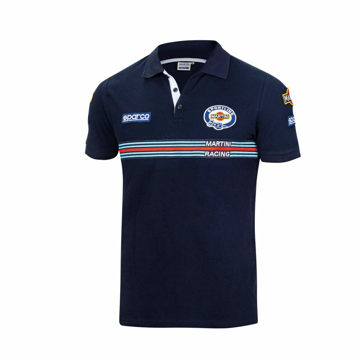 Short Sleeve Polo Shirt Sparco MARTINI-R L Navy Blue_0