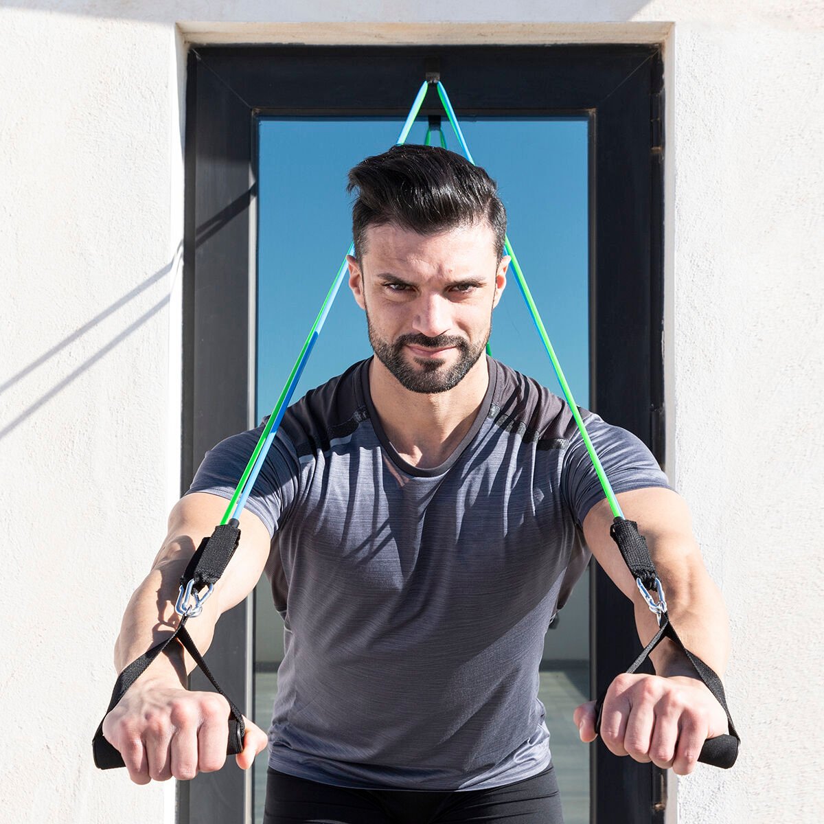 Set of Resistance Bands with Accessories and Exercise Guide Tribainer InnovaGoods (pack of 3)_44