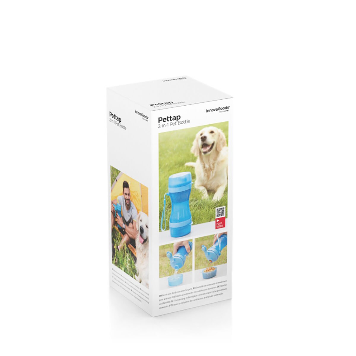 2-in-1 bottle with water and food containers for pets Pettap InnovaGoods_5