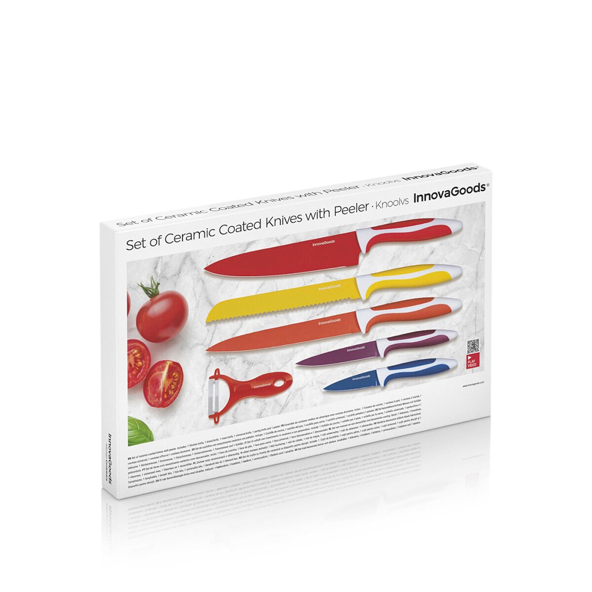 InnovaGoods Set of Ceramic Coated Knives with Peeler (6 pieces)_5