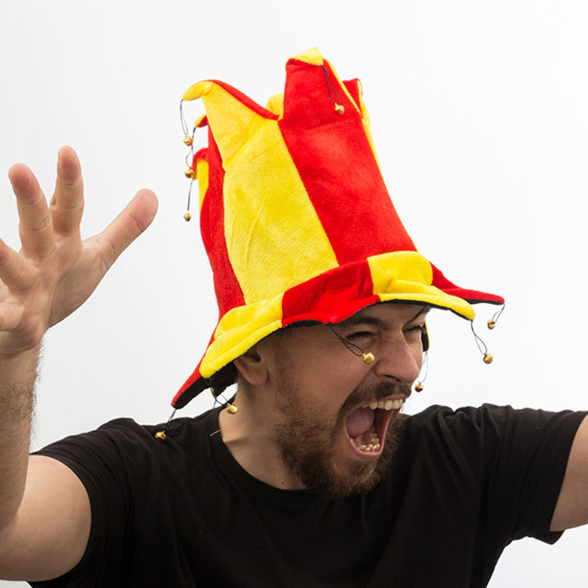 Spanish Flag Jester Hat with 14 Bells_0