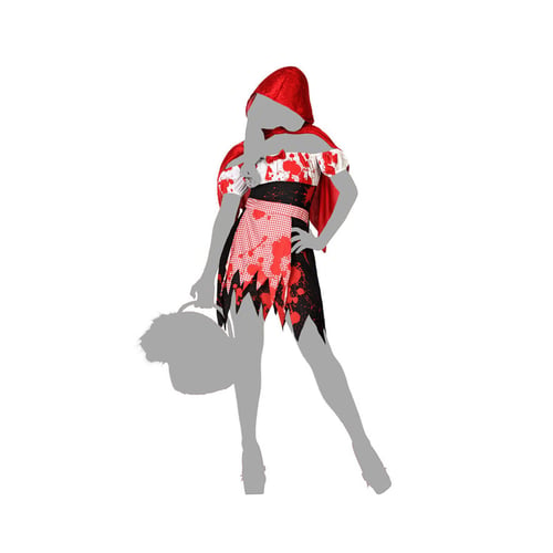 Kostume til voksne Blødende rødhætte, str. M/L_0