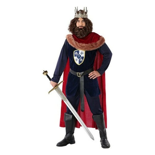 Kostume til voksne 113893 Middelalder konge Marineblå Rød, str. XL - picture