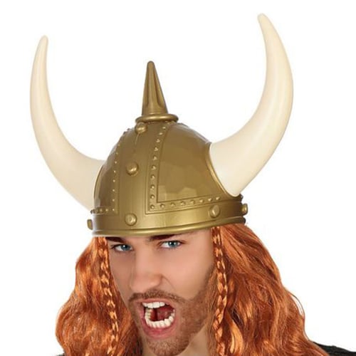 Vikingehjelm Gylden Horn_1