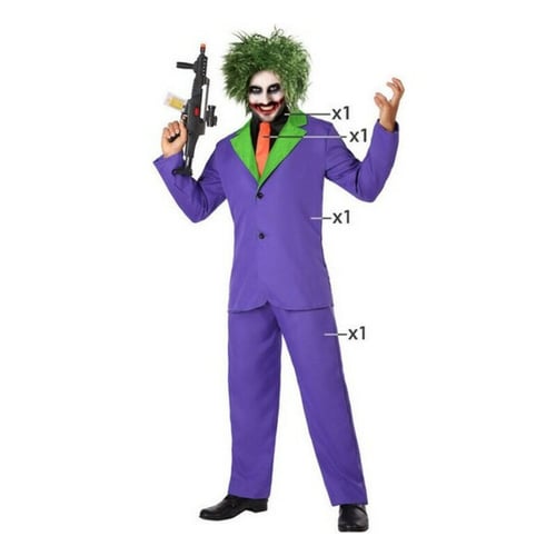 Kostume til voksne Joker Mande klovn, str. M/L_5