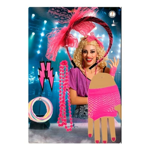 Tilbehør til Kostume 80Erne Pink (7 Pcs)_7