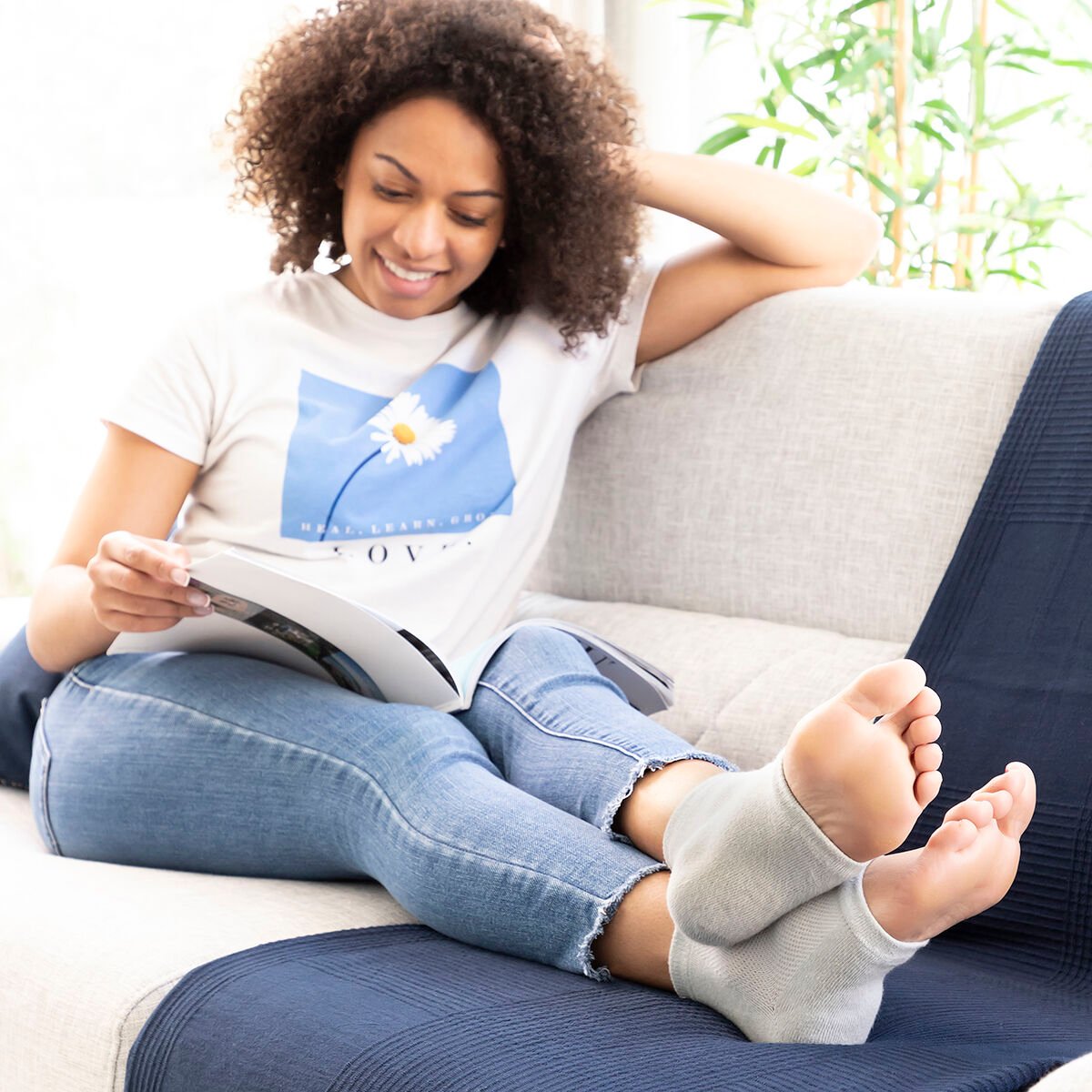 Moisturising Socks with Gel Cushioning and Natural Oils Relocks InnovaGoods_16