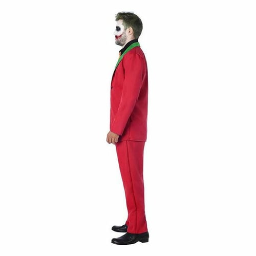 Kostume til voksne Mande klovn Joker Rød, str. M/L - picture
