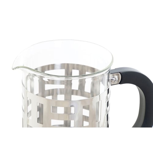 Kaffekande med stempel DKD Home Decor Sort Rustfrit stål Sølv Borosilikatglas (600 ml)_9