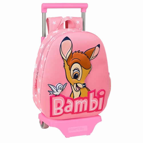 3D Skoletaske med Hjul Disney Bambi Pink (28 x 10 x 67 cm)_0