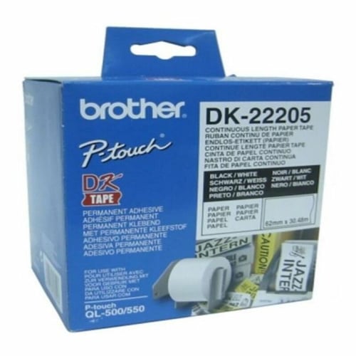 Papir I baner til printere Brother DK22205 Hvid_1
