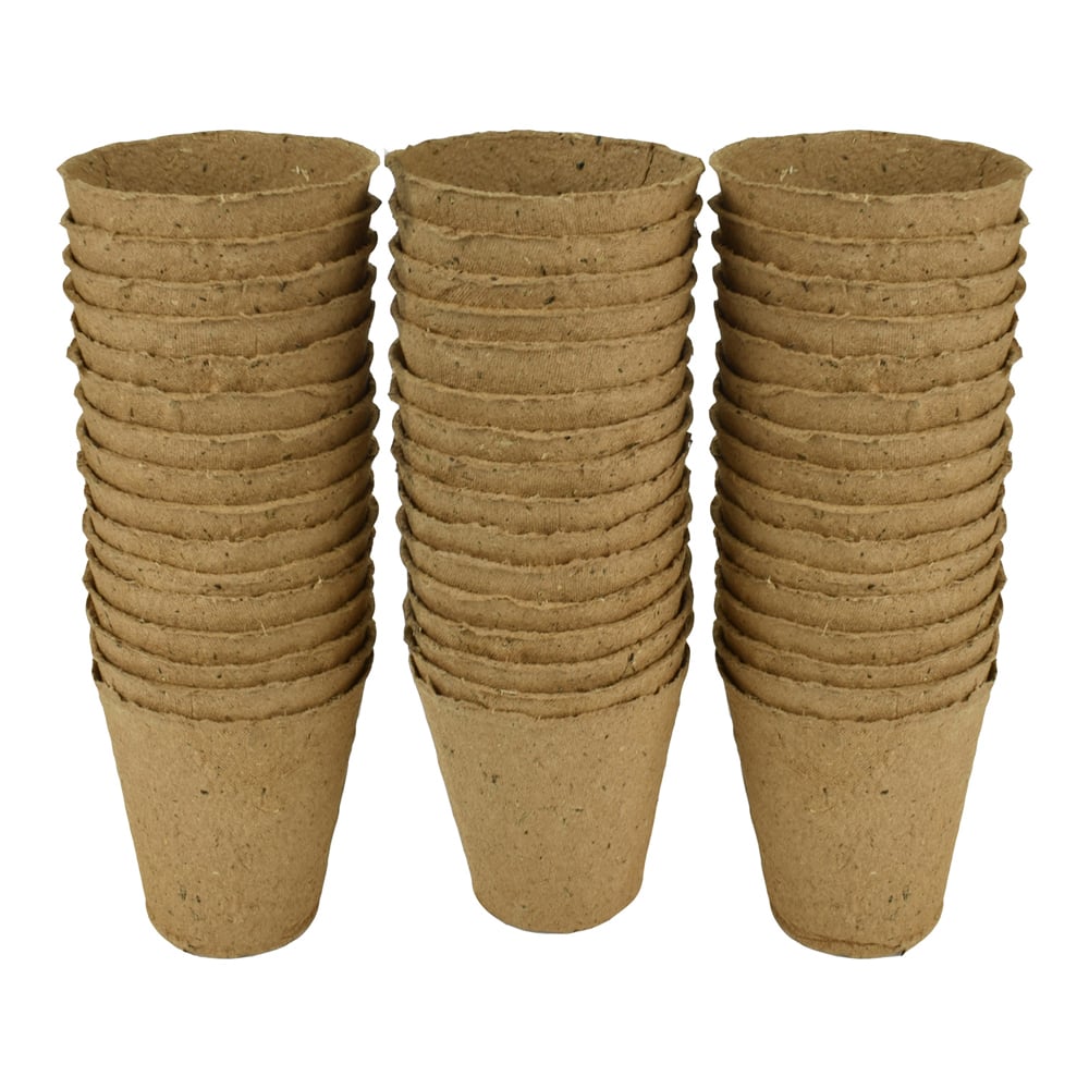 Gro-Sure Fibre Pots Round 8cm 48pk_0