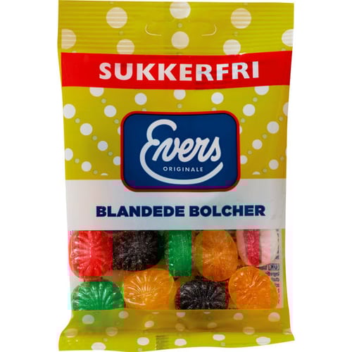 Evers Blandede Bolcher Sukker Fri 70g_0